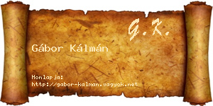 Gábor Kálmán névjegykártya